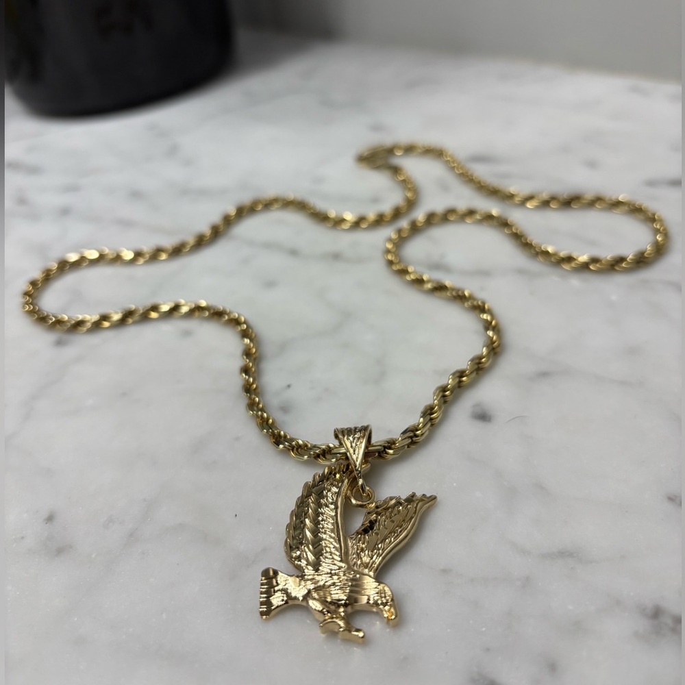 Gold Eagle Pendant Necklace